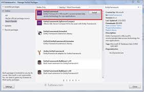 Install Entity Framework In Asp Net Mvc Application Entity Framework Framework Sql Server