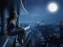 Looking for the best dark moon wallpapers? Hd Wallpaper Sadness Dream Night The City Loneliness The Moon Silence Wallpaper Flare