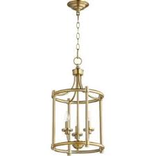 Birkenshaw 4 Light Unique Statement Cylinder Chandelier Gold Lantern Pendant Light Gold Pendant Lighting Lantern Lights