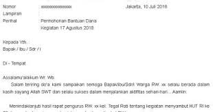 Contoh Surat Permohonan Bantuan Dana Kegiatan 17 Agustus Gudang Contoh Surat