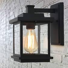 Laluz A03156 Exterior Light Fixtures Farmhouse Outdoor Wall Lantern In Black With Clear Gl Exterior Light Fixtures Porch Light Fixtures Outdoor Light Fixtures