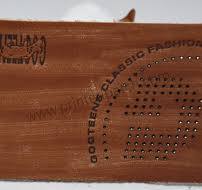 Brown PVC TPU Stitched On Jeans Leather Label SGS Embossed ...
