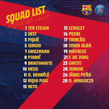Inter de milão x borussia dortmund: Barcelona Divulga Lista De Convocados Para O Duelo Contra O Psg