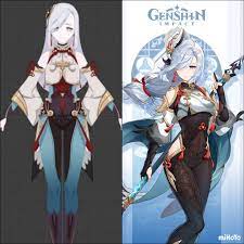 Shenhe from the first ever Beta VS the official design : rShenheMains