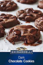 Dark Chocolate Cookies In 2021 Dark Chocolate Cookies Dark Chocolate Recipes Chocolate Cookies