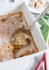 Spread batter evenly over the rhubarb. Old Fashioned Rhubarb Pudding Cake Seasons And Suppers