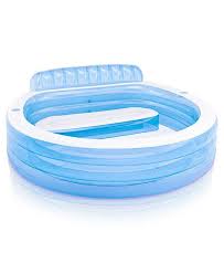 Large Inflatable Family Pool Lounge Bench Seat Cup Holders Headrest Kids Wading Family Lounge Pool Pool Lounge Inflatable Pool