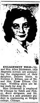 Norman C Ellison and Dolores Marie Dittberner engagement