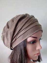 French Beret Brown Turban Hat Winter Hat Chemo Cap Chemo Etsy French Beret Alopecia Hat Turban Hat