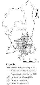 These areas are central to many of the main attractions, as well as restaurants, shops, and entertainment venues. Administrative Areas And Urbanized Areas Of Kyoto City In 1911 1965 Download Scientific Diagram