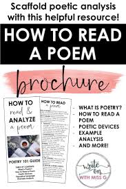 How To Read A Poem Brochure Helpful Poetry Resource For Students Poetry Lessons Teaching American Literature Teaching Poetry