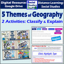 2 Digital Resources To Review The 5 Themes Of Geography Apply Them To The Real World Students D In 2020 Distance Learning Social Studies Resources Digital Resources