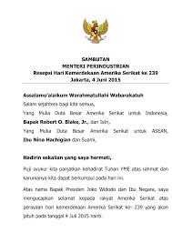 Bulan penuh kebaikan, keberkahan, bulan yang mulia dan penuh ampunan. Pidato Menteri Perindustrian Pada Acara Hari Kemerdekaan