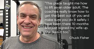 Chuck has been a great ambassador of our little gym. He displays grit and  determination during his sessions. And has made tremendous progress. If you  are an older adult who wants to