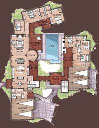 Mexican house plans courtyard hacienda style home blueprints 73085. Pin On Floor Plans