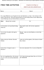 Englisch Free Time Activities Pdf Kostenfreier Download