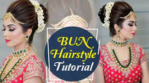 30+ indian bridal wedding hairstyles for short to long hair 2021. Bun Hairstyle Tutorial Step By Step Indian Bridal Hairstyle Tutorial Video Krushhh By Konica Youtube