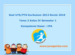 6 x 35 menit ( 3 x pertemuan ). Soal Uts Pts Tema 2 Ipa Kelas 4 Semester 1 K13 Revisi 2018 Juragan Les