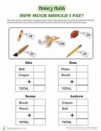 Adding With Money Worksheet Education Com Money Worksheets Money Math Money Math Worksheets