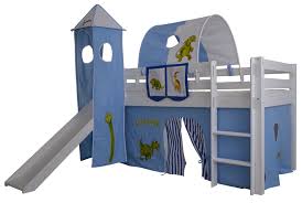 Hochbett mit rutsche als ideales kinderhochbett. Halbhohes Kinder Hochbett Abenteuerbett Dino Massivholz Mit Leiter Und Rutsche Von Skankids Gunstig Bestellen Skanmobler