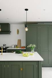 Standing cabinets of the lower tier are marked with b letter. The Best In Dark Green Kitchen Trends Town Country Living