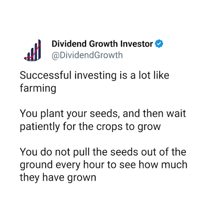 Successful investing is a lot like farming You plant your seeds, and then  wait patiently for the crops to grow You do not pull the seeds out of the  ground every hour