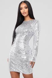 Movie Magic Sequin Mini Dress Silver Silver Long Sleeve Dress Sparkly Dress Outfit Sequin Dress Short