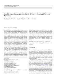Pdf Satellite Laser Ranging To Low Earth Orbiters Orbit And Network Validation