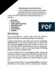 And assuming i decide to go there. Announcements For Flight Attendatns Flight Attendant Airliner