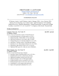 It Business Analyst Resume Example Free Download