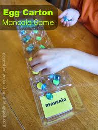 Portable mancala board game set, foldable board, 50 x multi color stones, travel. Relentlessly Fun Deceptively Educational Egg Carton Mancala Game