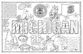 Michigan State University Coloring Pages Michigan Symbols Facts Funsheet Pack Of 30 State Symbols Michigan Crafts Michigan