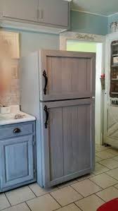 Refrigerator Transformation Diy Adding Barn Wood Panels To Outdated Fridge Refrigerator Makeover Fridge Makeover Painted Fridge