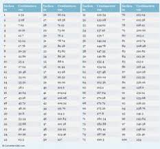 13 Detailed Cm To Inch Conversion Chart Length