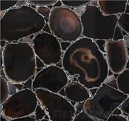 Backlit Semiprecious Stone Black Agate Slab Panel from China - StoneContact.com