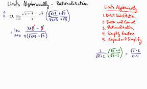 This is the currently selected item. Evaluating Limits Algebraically Rationalization Youtube