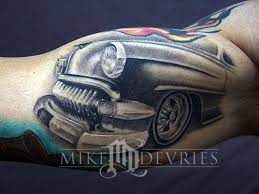 Pin By Ridvan Yasa On Automotive Cars Tattoos Car Tattoos Hot Rod Tattoo Weird Tattoos