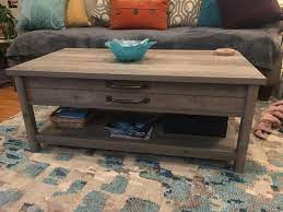 Better Homes Gardens Modern Farmhouse Lift Top Coffee Table Rustic Gray Finish Walmart Com Walmart Com