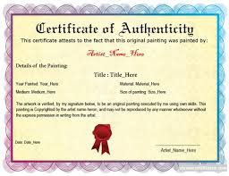 Ring and mathieux (2002) suggest that online learning should have high authenticity (i.e., students should learn in the context of the workplace), high interactivity, and high collaboration. 37 Certificate Of Authenticity Templates Art Car Autograph Photo
