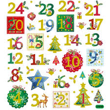 Christmas Advent Calendar Numbers 1 24 Glitter Self Adhesive Metallic Stickers Calendar Stickers Christmas Stickers Printable Christmas Stickers