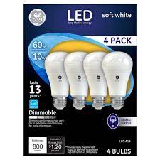 Great for frequently used fixtures, ge led's long life and low energy use will help you save money on energy. General Electric 60w 4pk Led Dimmable Light Bulbs Target