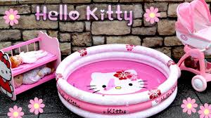 Hello Kitty Dolls Stroller Pram Bunkbed Swimming Pool Nursery Center Baby Born Baby Annabell Youtube Baby Doll Nursery Hello Kitty Nursery Toys