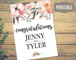 Printable Personalized Wedding Card Instant Download Customizable Bohemian Floral Wedding Con Wedding Congratulations Card Wedding Cards Congratulations Card
