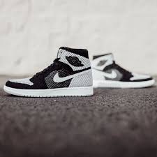 Air Jordan 1 Retro High Og White Black Wolf Grey Air Jordan 1 Retro Hi Flyknit Black Wolf Grey White Releases Jan 13th At Rock City Kicks Come By Any Location For More Deta Air Jordans Black Wolf Jordan 1