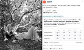 The queen led the royal family in honoring the people that. Nearly Half Of Britons Believe It S Inappropriate For Harry And Meghan To Give Oprah Interview Daily Mail Online