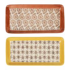 Sema Design Plat Rectangulaire X2 Tamesis Terracotta Jaune 25x12 5cm Gres