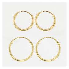 One carat total weight diamond stud earrings will feature two 0.50 carat diamonds. Gold Plated Hoop Earrings 8 14mm Bu Kingsley Ryan