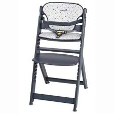 Chaise haute timba de safety 1st : Chaise Haute En Bois Timba Coussin Safety First Gris Produits Bebes Fnac