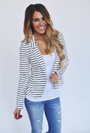 Black And White Striped Blazer Womens 50 Trends You May Have Missed About Black And White Striped Blazer Womens Striped Blazer Outfit Striped Blazer Blazer Outfits