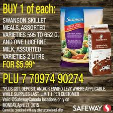 Safeway Canada Deals Buy 1 Swanson Skillet Meals And One Lucerne Milk 2l For 5 99 Canadian Freebies Coupons Deals Bargains Flyers Contests Canada Canadian Freebies Coupons Deals Bargains Flyers Contests Canada